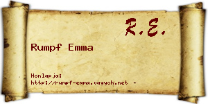 Rumpf Emma névjegykártya